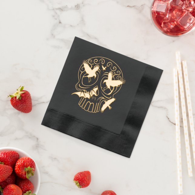 Servilletas Con Brillo Calaveras decorativas de Halloween (In Situ (Fresa))