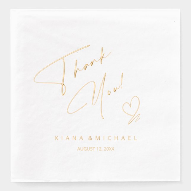 Servilletas Con Brillo Caligrafía Gracias al corazón V2 ID771 (Anverso)