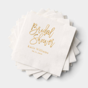 Servilletas Con Brillo Calligrafía cepillado Relieve metalizado de ducha 