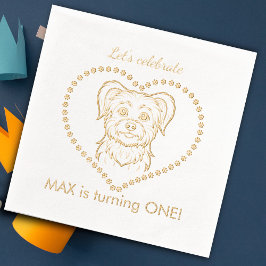 Servilletas Con Brillo Celebremos la fiesta de cumpleaños del perro