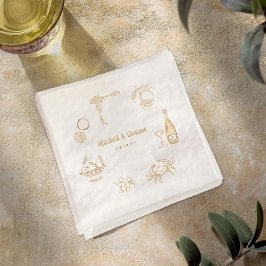 Servilletas Con Brillo Cena Italiana Elegante | Oro de Boda
