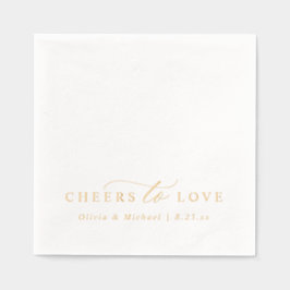 Servilletas Con Brillo Cheers to Love Elegant Modern Wedding Gold
