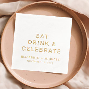 Servilletas Con Brillo Chic Eat Drink celebra la boda