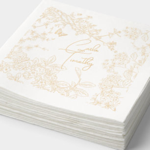 Servilletas Con Brillo Chinoiserie Toile Filigre Boda Salven con Noche