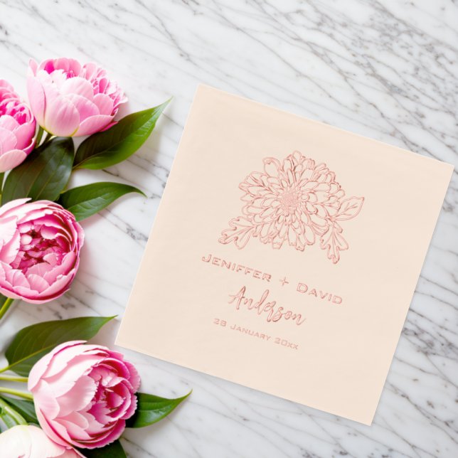 Servilletas Con Brillo Chrysanthemums Personalized wedding,bridal shower (Insitu (Boda))