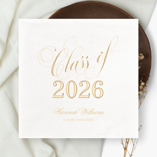 Servilletas Con Brillo Clase de guión de oro de graduación de 2025