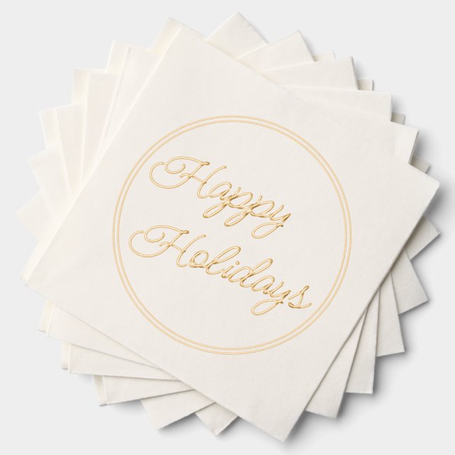 Servilletas Con Brillo Classy December Happy Holidays (Insitu (apilados))