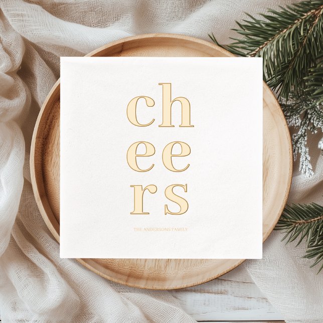Servilletas Con Brillo Cóctel "Cheers" con lámina mínima de oro (Subido por el creador)