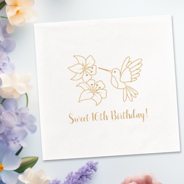 Servilletas Con Brillo Colibrí cerca de las flores (Subido por el creador)