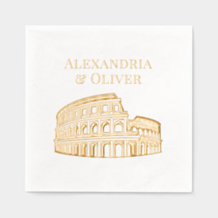 Servilletas Con Brillo Coliseo Roma Italia Nombres de parejas