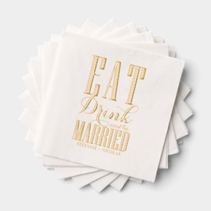 Servilletas Con Brillo Comer, Beber y estar Casado Boda
