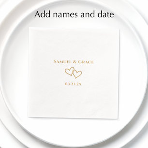 Servilletas Con Brillo Corazón de aniversario de boda elegante personaliz