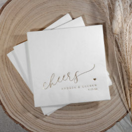 Servilletas Con Brillo Corazón Moderno Aplaude Boda