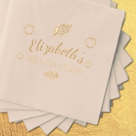 Servilletas Con Brillo Cumpleaños de Beach Club