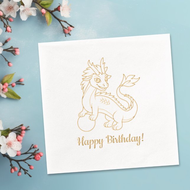 Servilletas Con Brillo Cumpleaños del Año del Dragón (Subido por el creador)