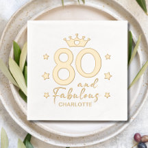 Cumpleaños dorado personalizado 80 y fabuloso
