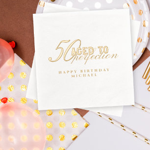 Servilletas Con Brillo Cumpleaños elegante de 50 años envejecido a la per