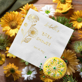 Servilletas Con Brillo Daisies Floral Baby Shower