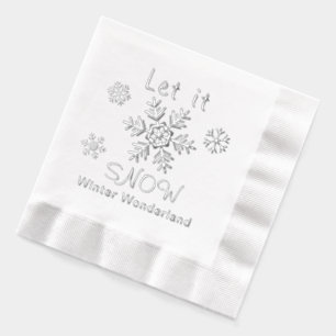 Servilletas Con Brillo Deja que nieve Copos de nieve País de las maravill