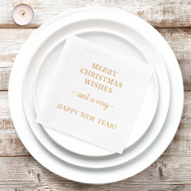 Servilletas Con Brillo Deseos de Navidad Feliz Año Nuevo (In Situ)