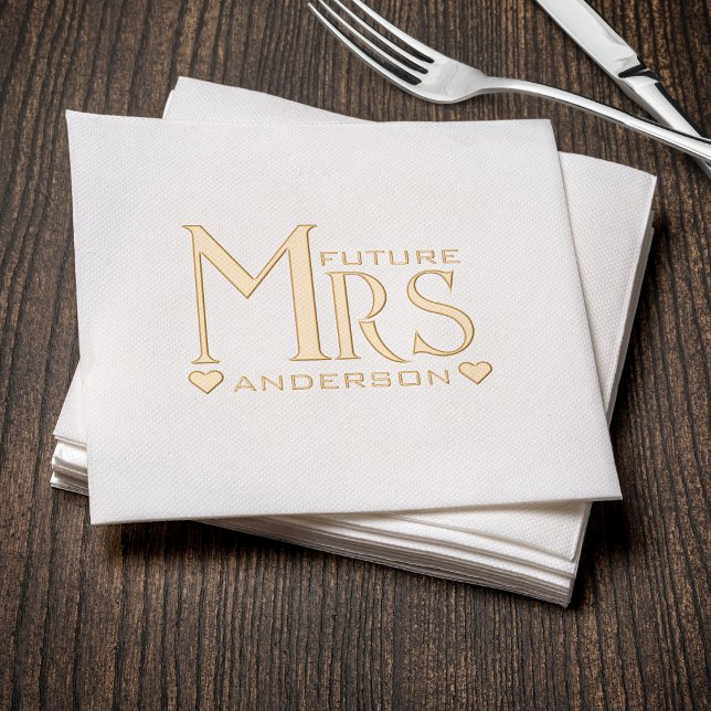Servilletas Con Brillo Despedida de soltera de futura Sra. (Future Mrs Bridal Shower Foil Napkins
)
