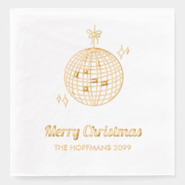 Servilletas Con Brillo Discotecas Xmas Relieve metalizado dorado Retro Di