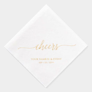 Servilletas Con Brillo Dorado   Elegante evento de Chetering Lettering