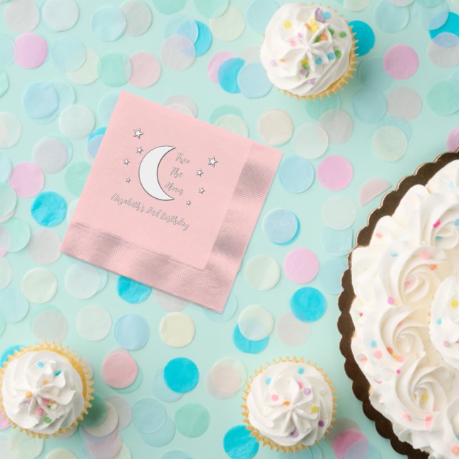 Servilletas Con Brillo Dos al cumpleaños 2 de la Luna (Insitu (Partido))