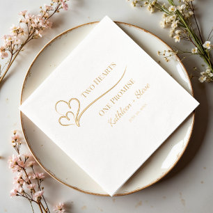 Servilletas Con Brillo Dos corazones, un Boda de promesa