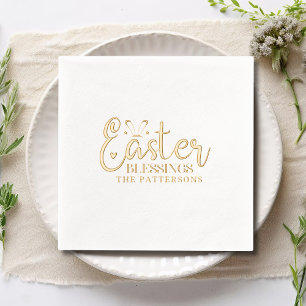 Servilletas Con Brillo Easter Blessings Script Typography Nombre religios