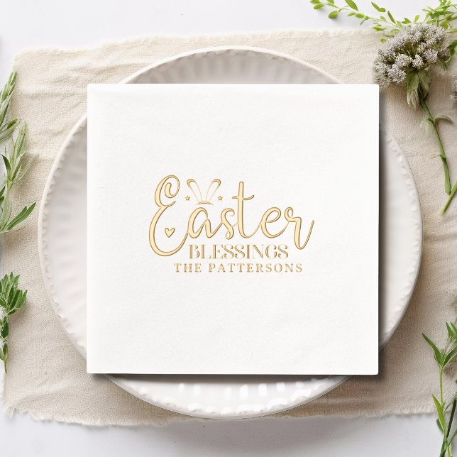 Servilletas Con Brillo Easter Blessings Script Typography Nombre religios (Subido por el creador)