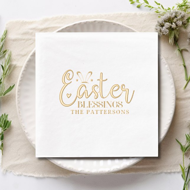 Servilletas Con Brillo Easter Blessings Script Typography Nombre religios (Subido por el creador)