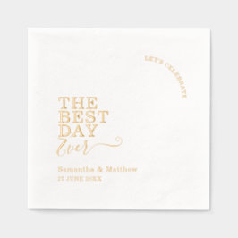 Servilletas Con Brillo El Mejor Día de Todos Boda Elegante