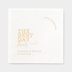 Servilletas Con Brillo El Mejor Día de Todos Boda Elegante