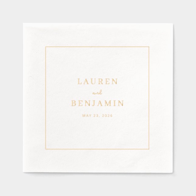 Servilletas Con Brillo Elegant Gold Minimalist (Anverso)