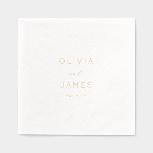 Servilletas Con Brillo Elegant Gold Minimalist Calligraphy (Anverso)