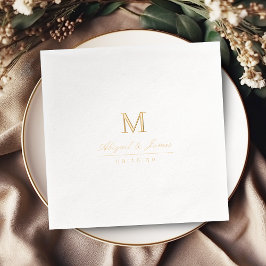 Servilletas Con Brillo Elegant minimalist couples monogram wedding