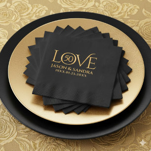Servilletas Con Brillo Elegante 50º Aniversario de Bodas de Oro