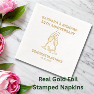 Servilletas Con Brillo Elegante 50° Aniversario Boda