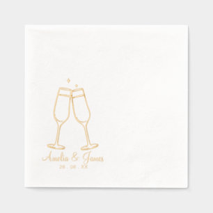 Servilletas Con Brillo Elegante Boda de cócteles de vidrio de Champagne