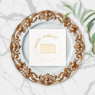 Servilletas Con Brillo Elegante boda de monograma de Relieve metalizado d