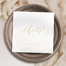 Servilletas Con Brillo Elegante boda minimalista de guión moderno