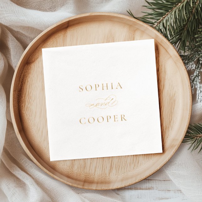 Servilletas Con Brillo Elegante caligrafía Boda Gold (Subido por el creador)