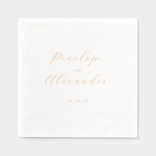 Servilletas Con Brillo Elegante Caligrafía Dorada