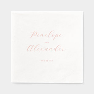Servilletas Con Brillo Elegante Caligrafía Minimalista Rosa