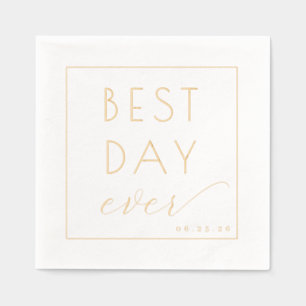 Servilletas Con Brillo Elegante Celebración Tipográfica Dorada