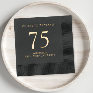 Servilletas Con Brillo Elegante fiesta de cumpleaños 75 hombres