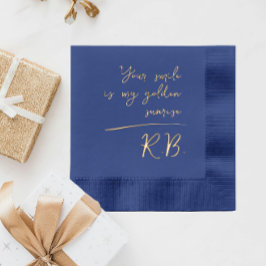 Servilletas Con Brillo Elegante guión moderno de amor Iniciales de nombre