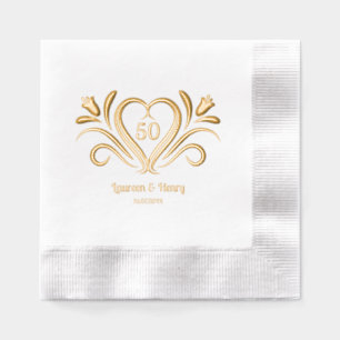 Servilletas Con Brillo Elegante hito de 50 años personalizado