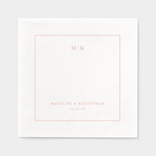 Servilletas Con Brillo Elegante Minimalista Tipográfica Melocotón